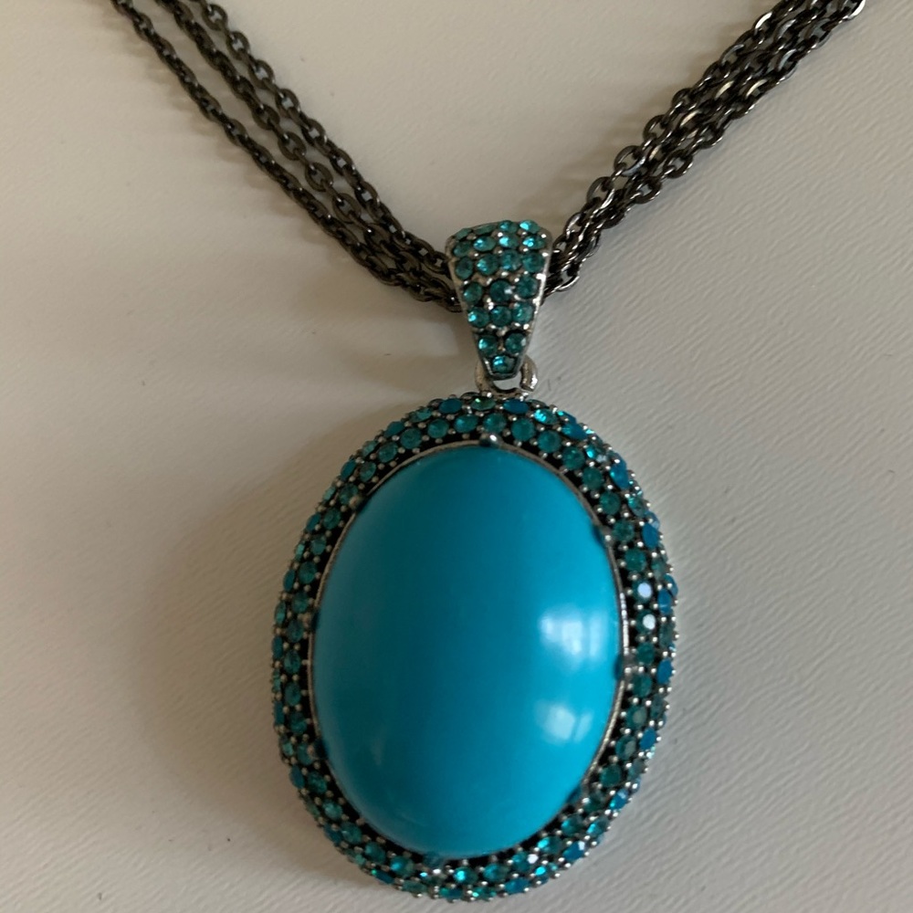 Park Lane Eva Necklace Swarovski Crystal Turquoise